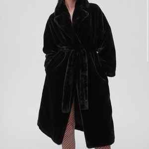 Zara belted fur coat
